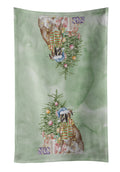 Boxer Christmas Presents and Tree Kitchen Towel Velour Plush Front and Cotton Loop Back Machine Washable