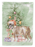 Boxer Puppy #2 Christmas Presents and Tree House Flag 28x40 Porch Sleeve Pole Decorative Outside Yard Banner Artwork Wall Hanging, Polyester
