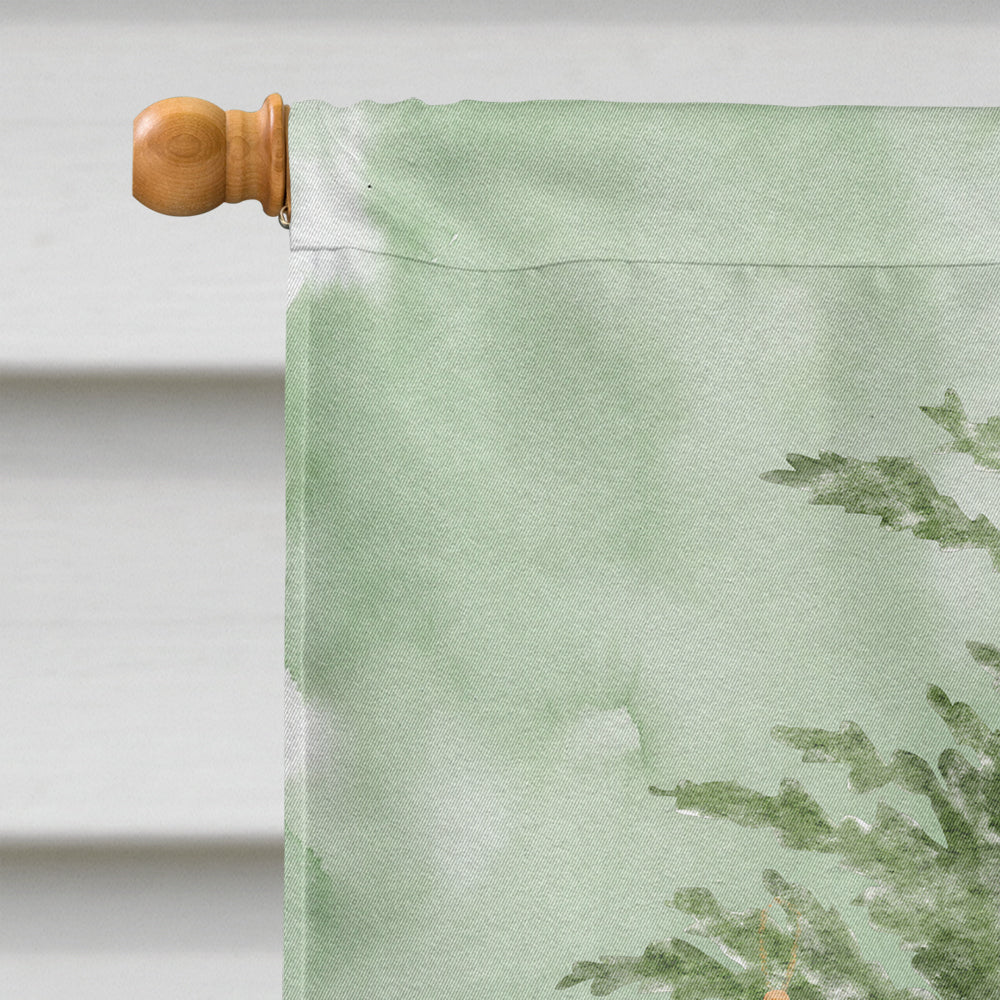Boxer Puppy #2 Christmas Presents and Tree House Flag 28x40 Porch Sleeve Pole Decorative Outside Yard Banner Artwork Wall Hanging, Polyester