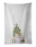 West Highland White Terrier Puppy Christmas Presents and Tree Kitchen Towel Set of 2 White Dish Towels Decorative Bathroom Hand towel for Hand, Face, Hair, Yoga, Tea, Dishcloth, 19 X 28", White