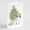 Sheltie Christmas Presents and Tree Greeting Cards Pack of 8 Blank Cards with Envelopes Whimsical A7 Size 5x7