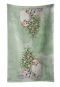 Sheltie Merle Christmas Presents and Tree Kitchen Towel Velour Plush Front and Cotton Loop Back Machine Washable