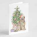 Briard Christmas Presents and Tree Greeting Cards Pack of 8 Blank Cards with Envelopes Whimsical A7 Size 5x7