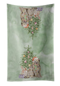 Briard Christmas Presents and Tree Kitchen Towel Velour Plush Front and Cotton Loop Back Machine Washable