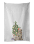 Briard Christmas Presents and Tree Kitchen Towel Set of 2 White Dish Towels Decorative Bathroom Hand towel for Hand, Face, Hair, Yoga, Tea, Dishcloth, 19 X 28", White
