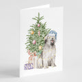 Briard #2 Christmas Presents and Tree Greeting Cards Pack of 8 Blank Cards with Envelopes Whimsical A7 Size 5x7