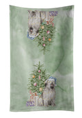 Briard #2 Christmas Presents and Tree Kitchen Towel Velour Plush Front and Cotton Loop Back Machine Washable