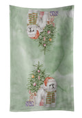 Bichon Frise Red Hat Christmas Presents and Tree Kitchen Towel Velour Plush Front and Cotton Loop Back Machine Washable