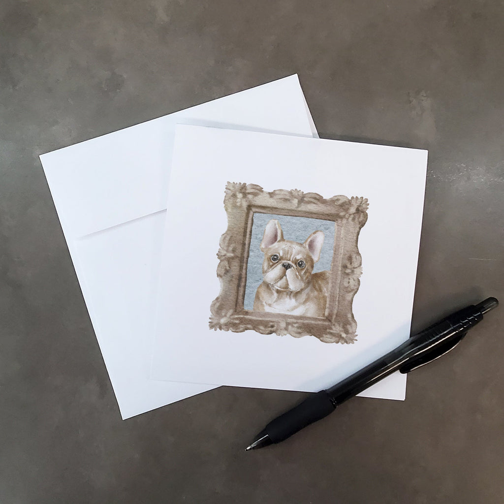 French Bulldog Fawn Pretty as a Picture Square Greeting Cards and Envelopes Pack of 8 Blank Cards with Envelopes Blank Thank You Note Greeting Cards Stationery