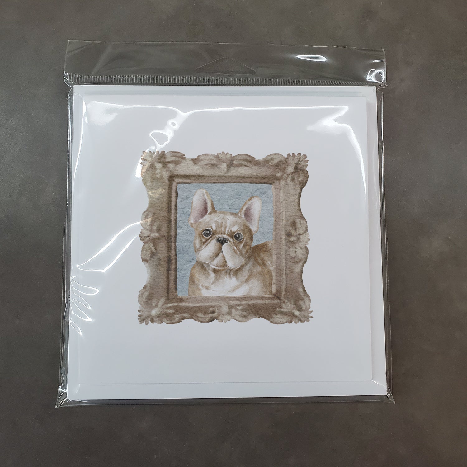 French Bulldog Fawn Pretty as a Picture Square Greeting Cards and Envelopes Pack of 8 Blank Cards with Envelopes Blank Thank You Note Greeting Cards Stationery