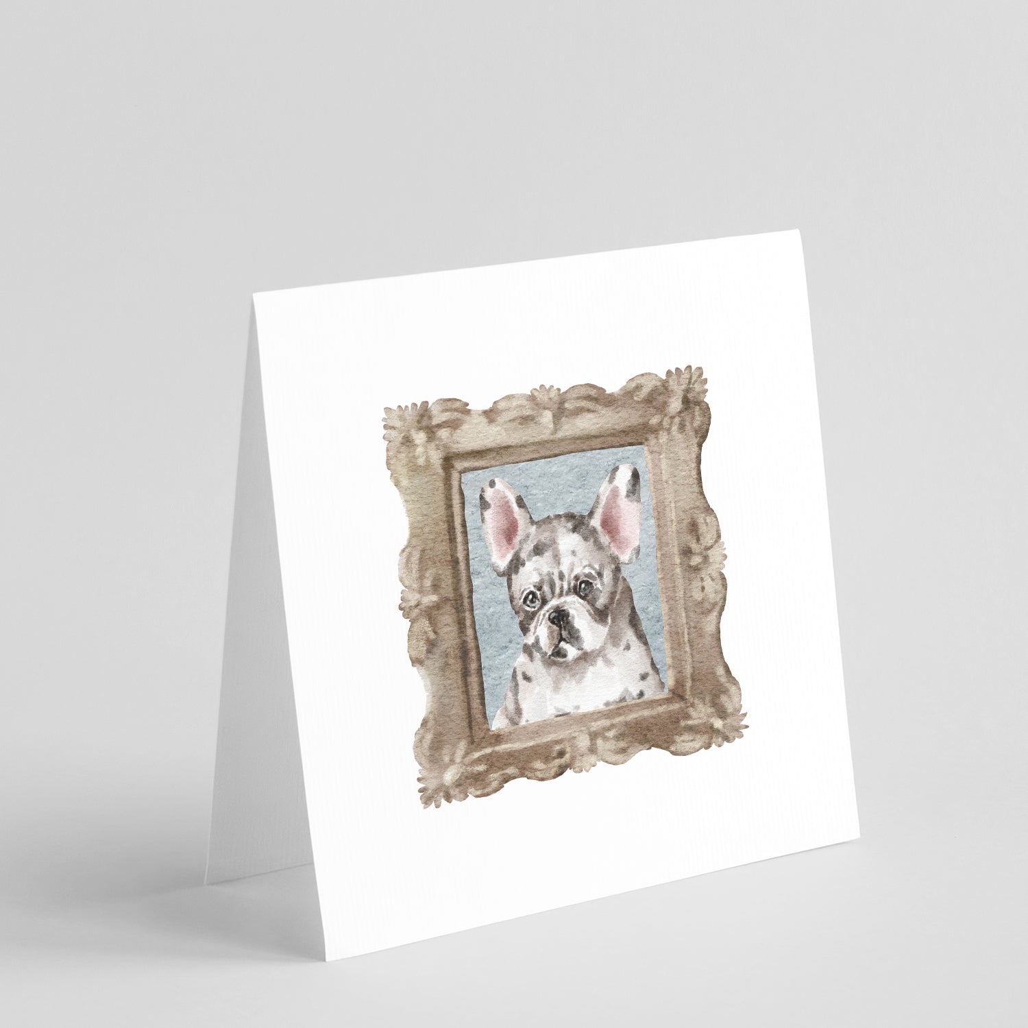 French Bulldog Black White Puppy Pretty as a Picture Square Greeting Cards and Envelopes Pack of 8 Blank Cards with Envelopes Blank Thank You Note Greeting Cards Stationery