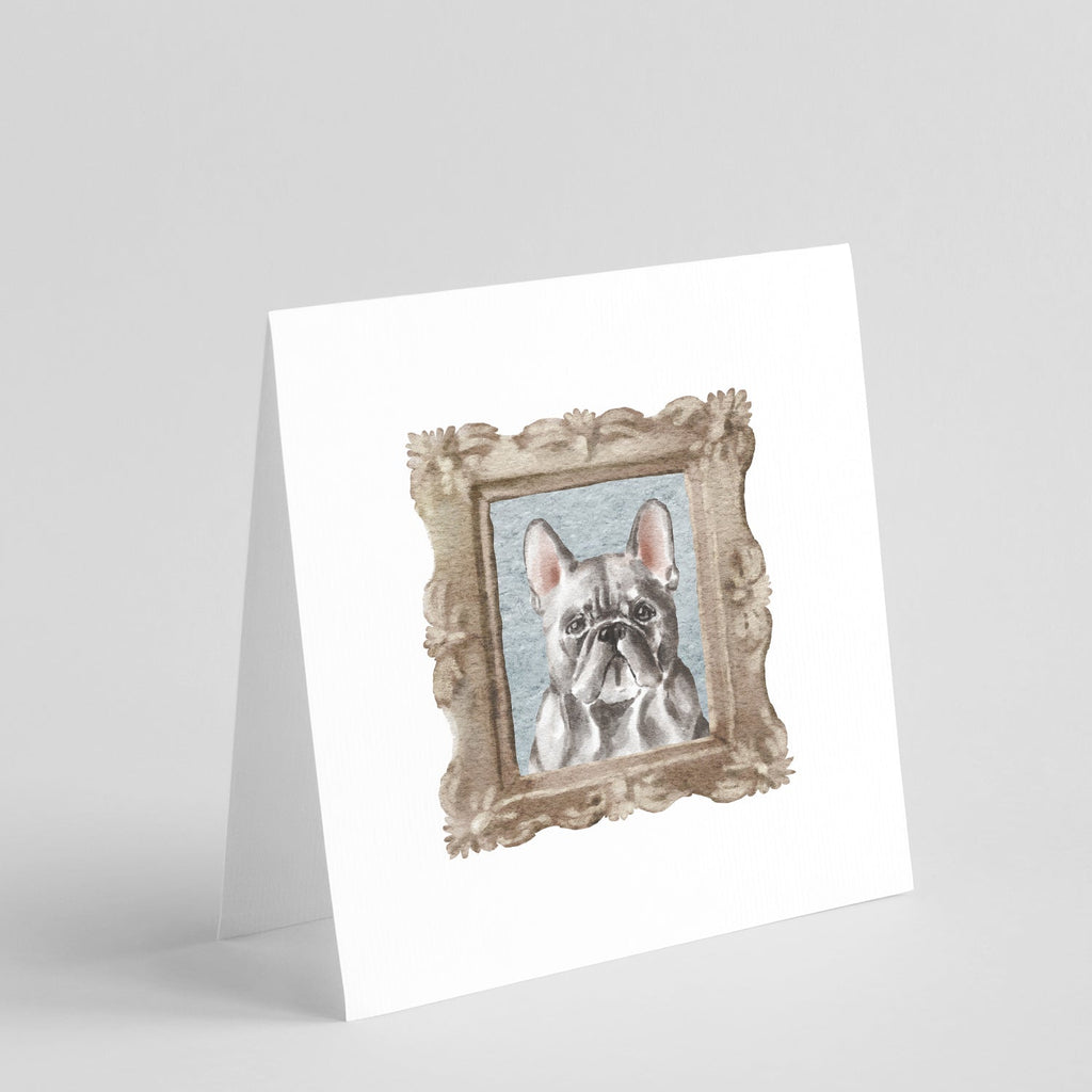 French Bulldog Black Front View Pretty as a Picture Square Greeting Cards and Envelopes Pack of 8 Blank Cards with Envelopes Blank Thank You Note Greeting Cards Stationery