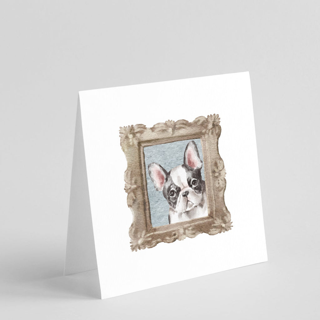French Bulldog Black White Pretty as a Picture Square Greeting Cards and Envelopes Pack of 8 Blank Cards with Envelopes Blank Thank You Note Greeting Cards Stationery
