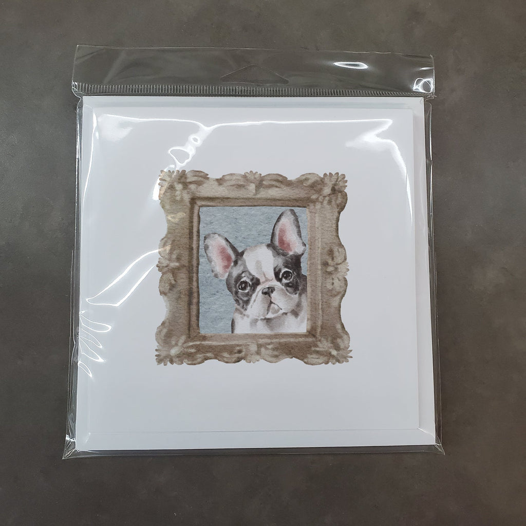 French Bulldog Black White Pretty as a Picture Square Greeting Cards and Envelopes Pack of 8 Blank Cards with Envelopes Blank Thank You Note Greeting Cards Stationery