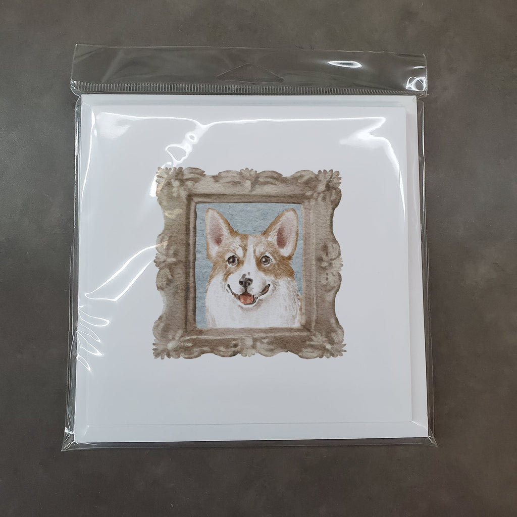Corgi Red White Pretty as a Picture Square Greeting Cards and Envelopes Pack of 8 Blank Cards with Envelopes Blank Thank You Note Greeting Cards Stationery