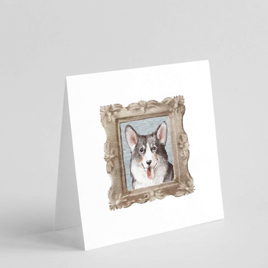 Corgi Tricolor Front View Pretty as a Picture Square Greeting Cards and Envelopes Pack of 8 Blank Cards with Envelopes Blank Thank You Note Greeting Cards Stationery
