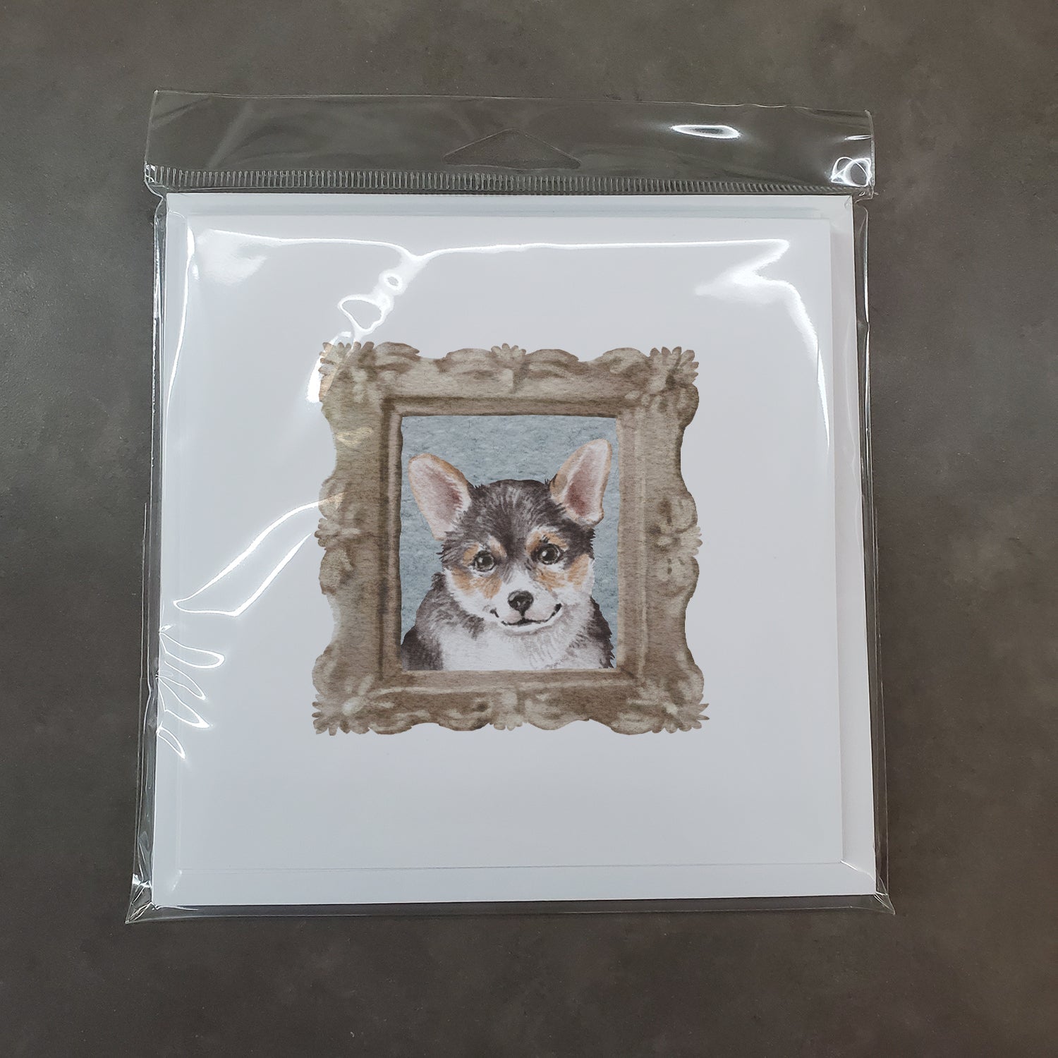 Corgi Tricolor Puppy Pretty as a Picture Square Greeting Cards and Envelopes Pack of 8 Blank Cards with Envelopes Blank Thank You Note Greeting Cards Stationery