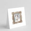 Bull Terrier Black White Front View Pretty as a Picture Square Greeting Cards and Envelopes Pack of 8 Blank Cards with Envelopes Blank Thank You Note Greeting Cards Stationery
