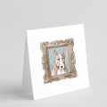 Bull Terrier Red White Pretty as a Picture Square Greeting Cards and Envelopes Pack of 8 Blank Cards with Envelopes Blank Thank You Note Greeting Cards Stationery
