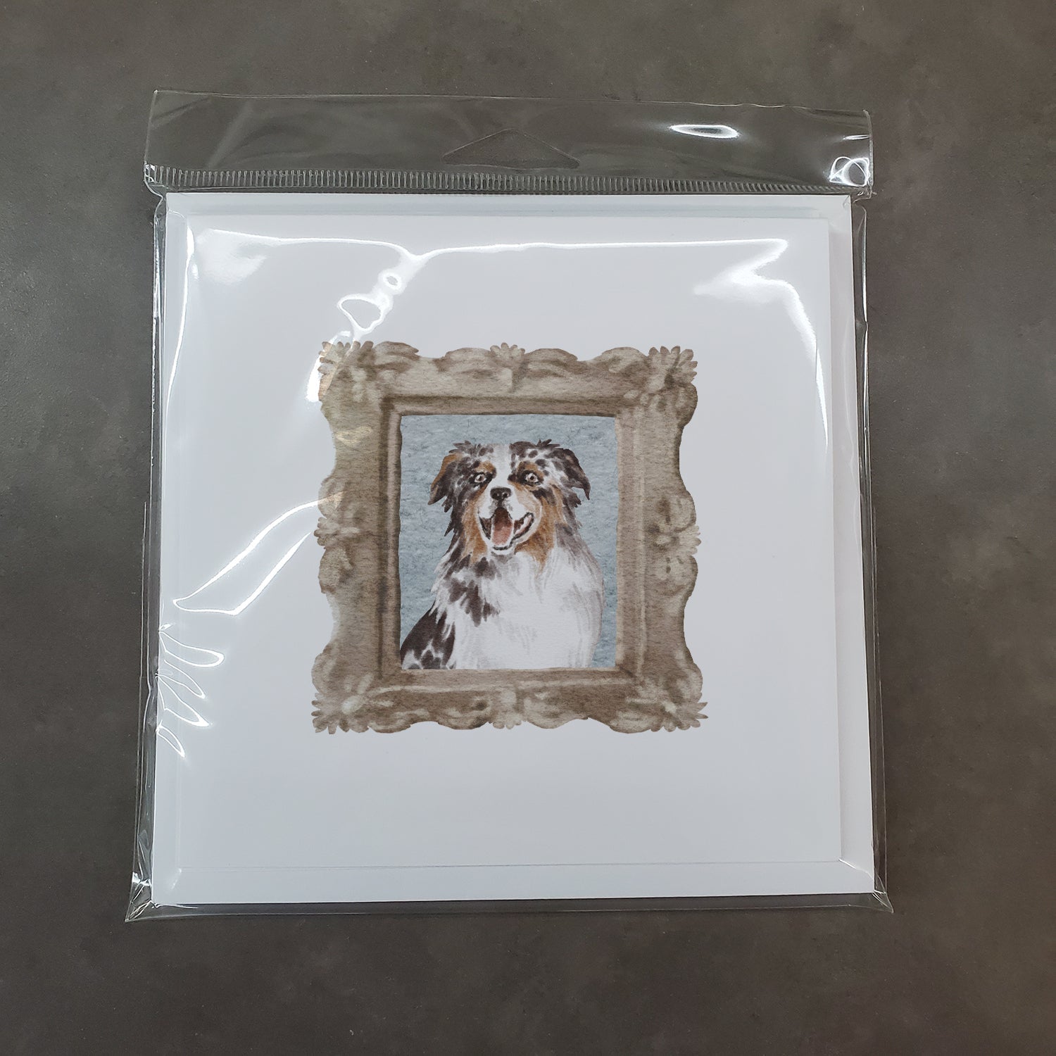 Australian Shepherd Merle Smile Pretty as a Picture Square Greeting Cards and Envelopes Pack of 8 Blank Cards with Envelopes Blank Thank You Note Greeting Cards Stationery