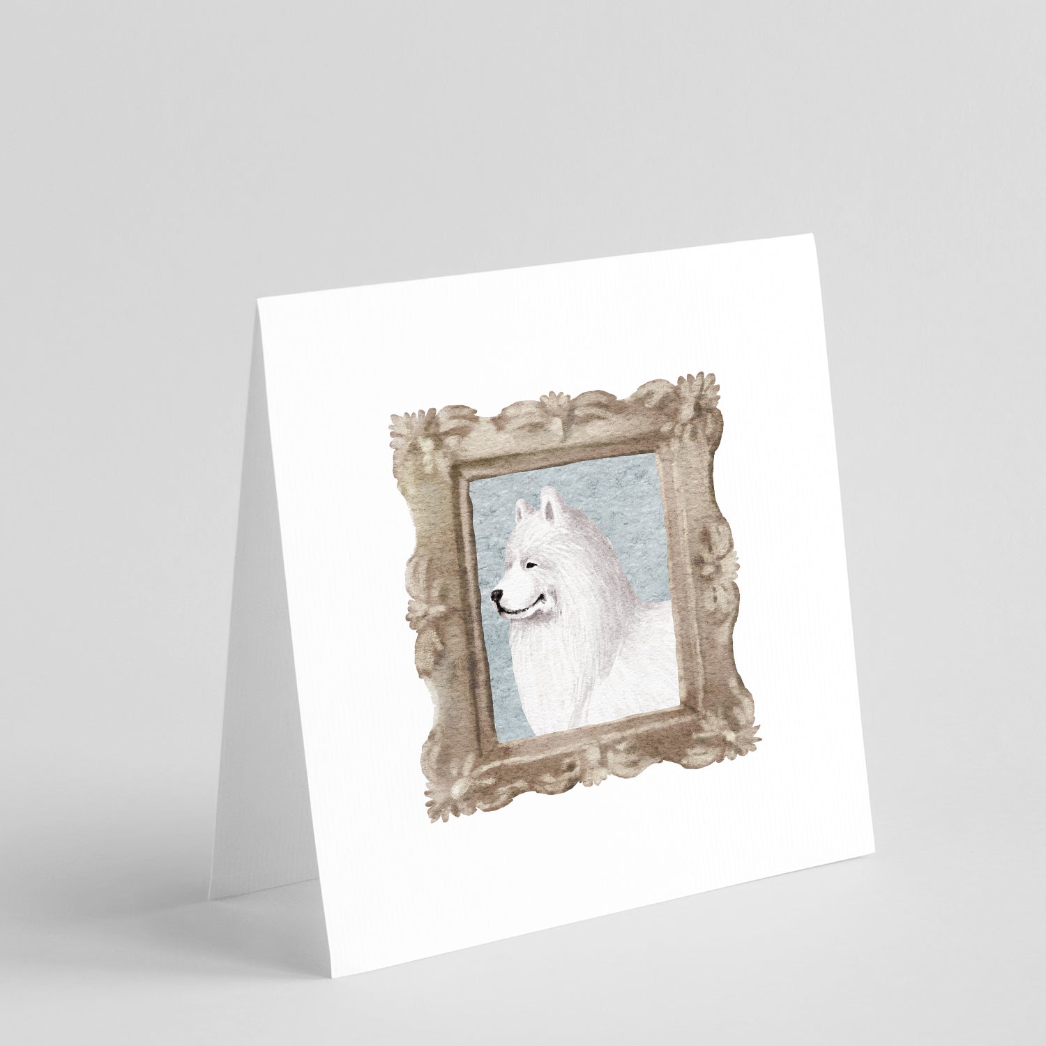 Samoyed Side View Pretty as a Picture Square Greeting Cards and Envelopes Pack of 8 Blank Cards with Envelopes Blank Thank You Note Greeting Cards Stationery