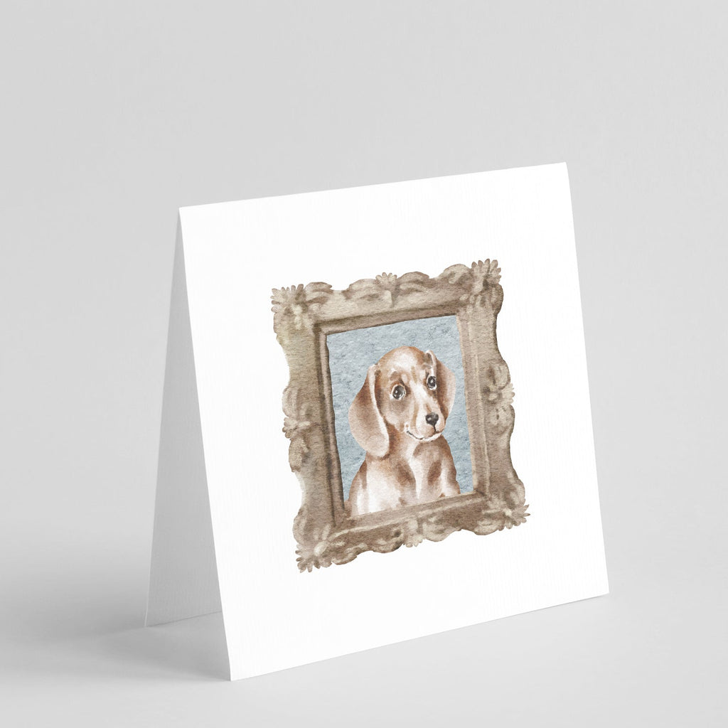 Dachsund Shorthaired Puppy Front View Pretty as a Picture Square Greeting Cards and Envelopes Pack of 8 Blank Cards with Envelopes Blank Thank You Note Greeting Cards Stationery