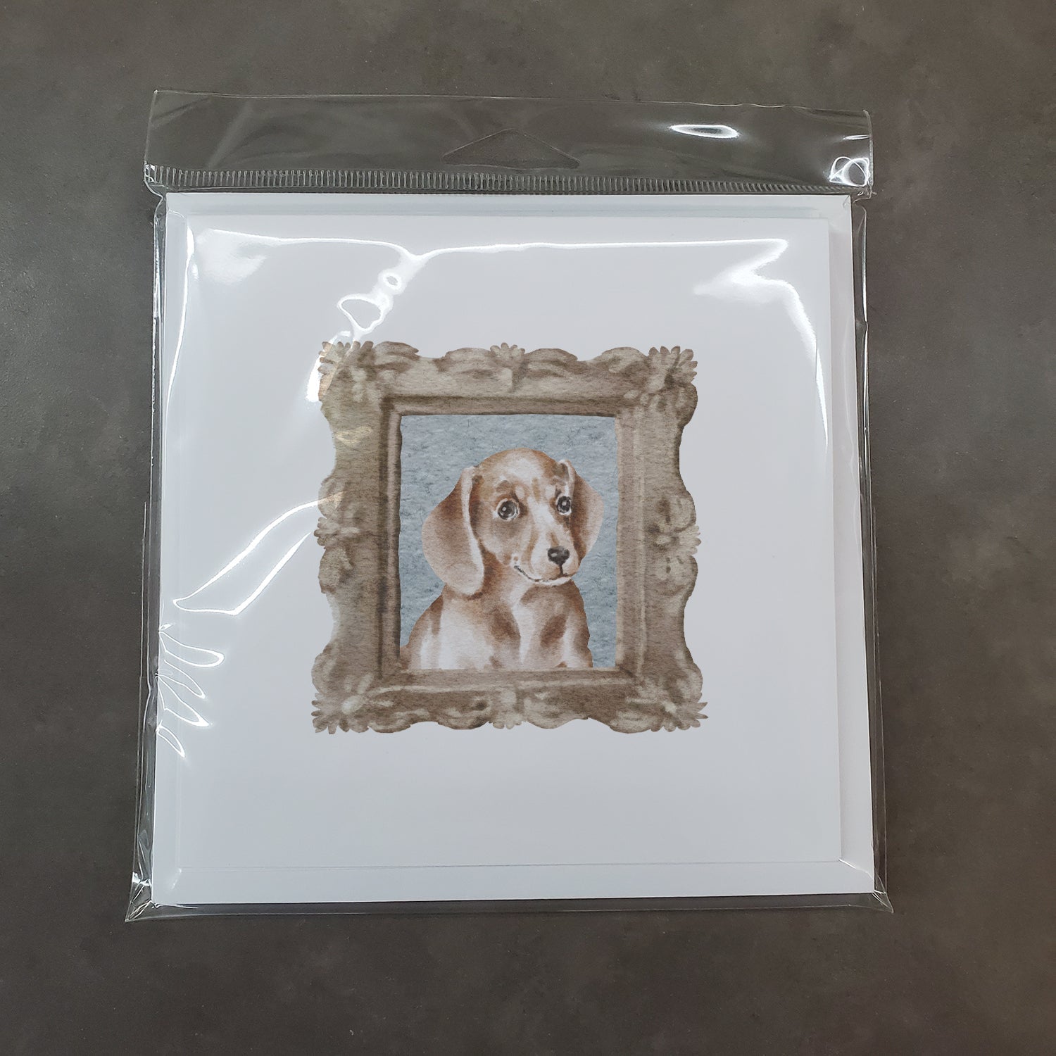 Dachsund Shorthaired Puppy Front View Pretty as a Picture Square Greeting Cards and Envelopes Pack of 8 Blank Cards with Envelopes Blank Thank You Note Greeting Cards Stationery