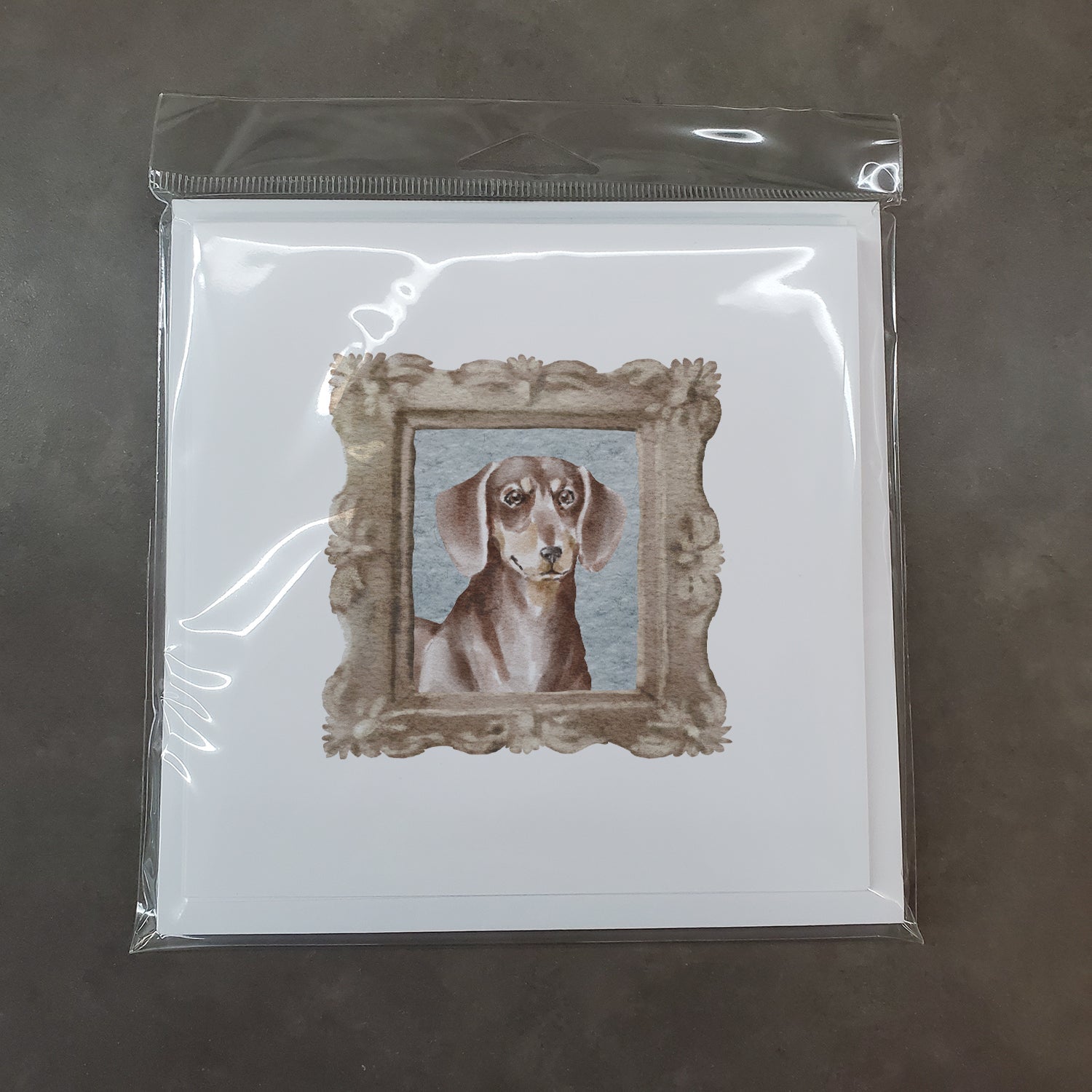 Dachsund Shorthaired Liver Tan Front View Pretty as a Picture Square Greeting Cards and Envelopes Pack of 8 Blank Cards with Envelopes Blank Thank You Note Greeting Cards Stationery