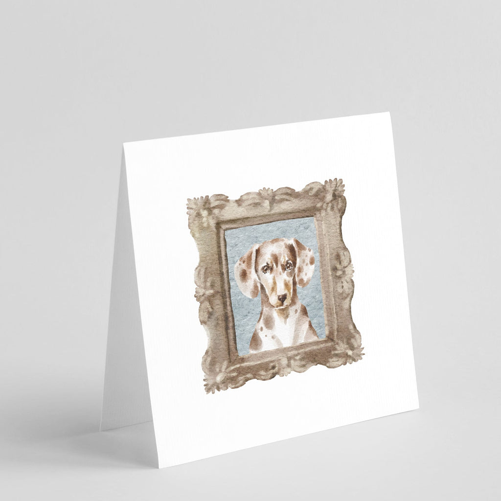 Dachsund Shorthaired Merle Front View Pretty as a Picture Square Greeting Cards and Envelopes Pack of 8 Blank Cards with Envelopes Blank Thank You Note Greeting Cards Stationery