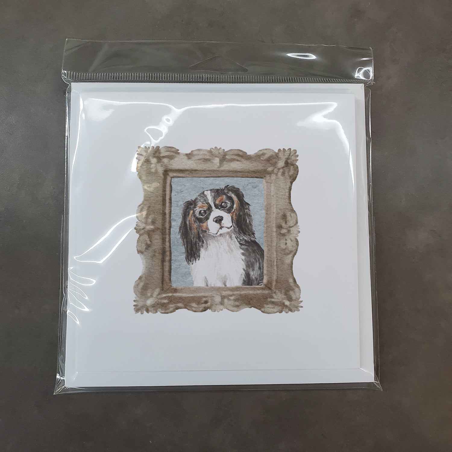 Cavalier King Charles Spaniel Tricolor Head Tilt Pretty as a Picture Square Greeting Cards and Envelopes Pack of 8 Blank Cards with Envelopes Blank Thank You Note Greeting Cards Stationery