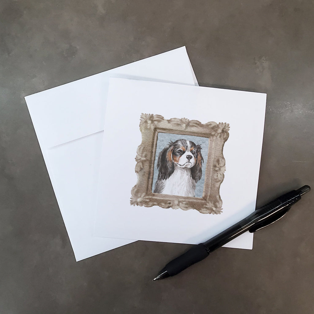 Cavalier King Charles Spaniel Tricolor Front View Pretty as a Picture Square Greeting Cards and Envelopes Pack of 8 Blank Cards with Envelopes Blank Thank You Note Greeting Cards Stationery