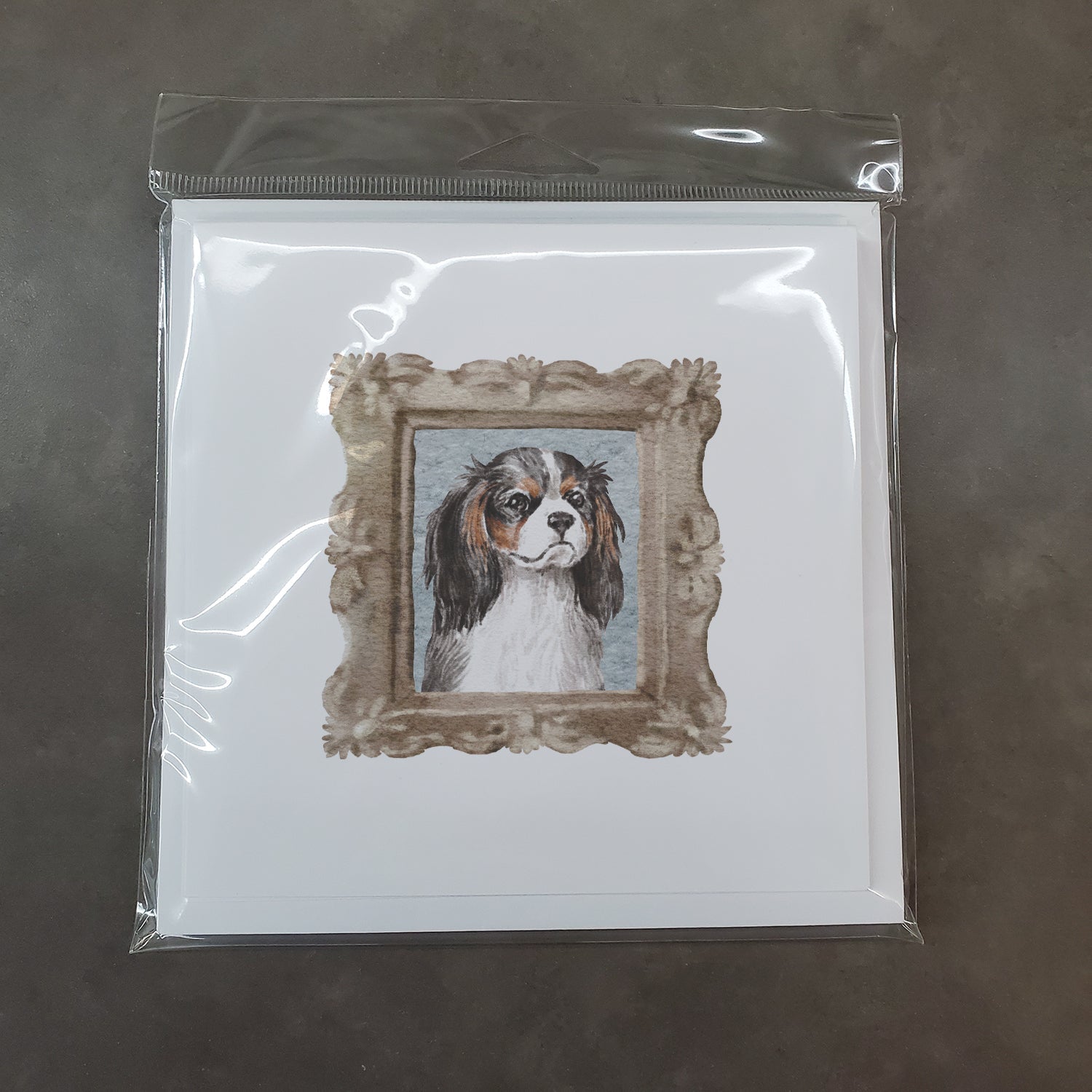 Cavalier King Charles Spaniel Tricolor Front View Pretty as a Picture Square Greeting Cards and Envelopes Pack of 8 Blank Cards with Envelopes Blank Thank You Note Greeting Cards Stationery