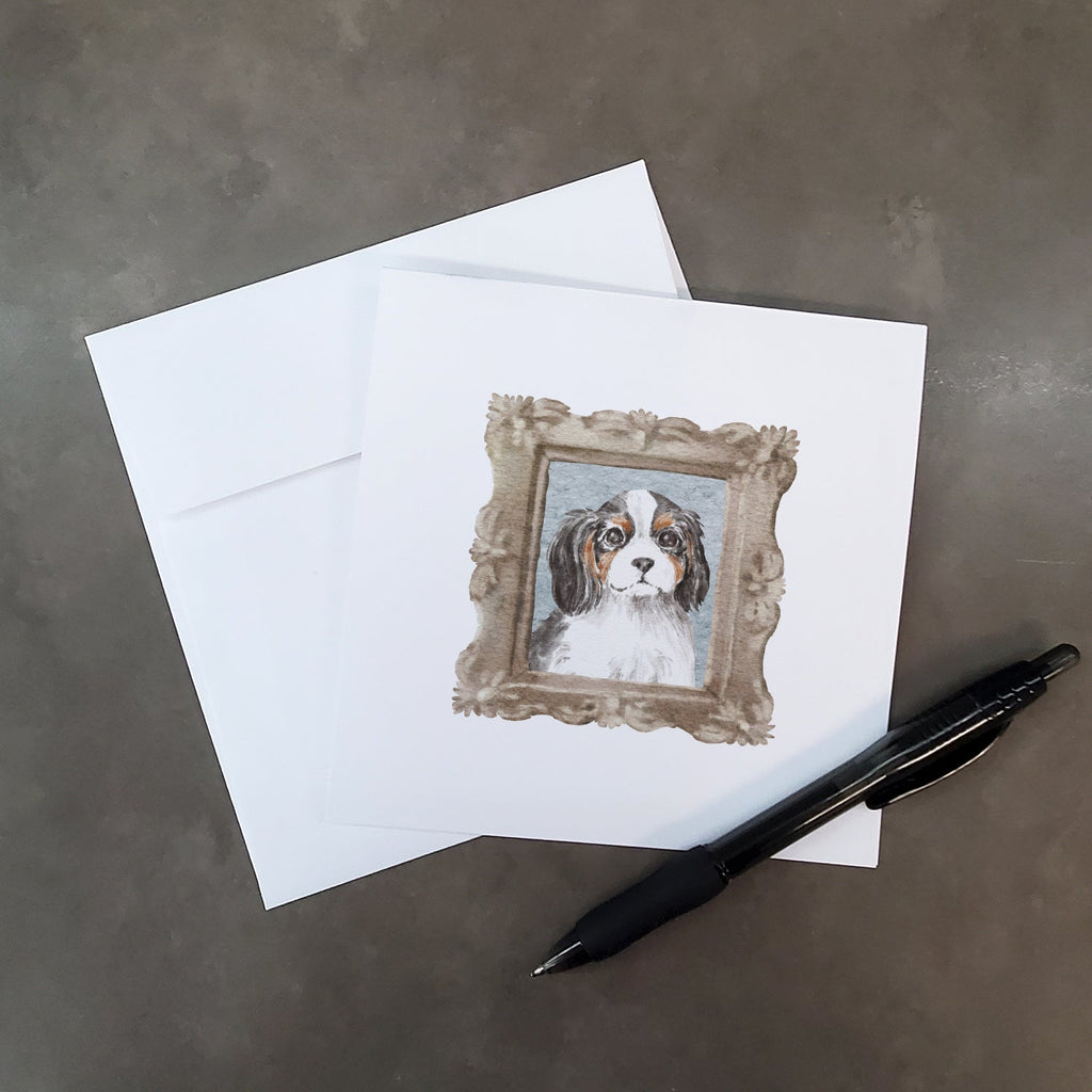 Cavalier King Charles Spaniel Tricolor Puppy Pretty as a Picture Square Greeting Cards and Envelopes Pack of 8 Blank Cards with Envelopes Blank Thank You Note Greeting Cards Stationery
