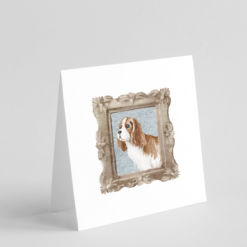 Cavalier King Charles Spaniel Red White Side View Pretty as a Picture Square Greeting Cards and Envelopes Pack of 8 Blank Cards with Envelopes Blank Thank You Note Greeting Cards Stationery