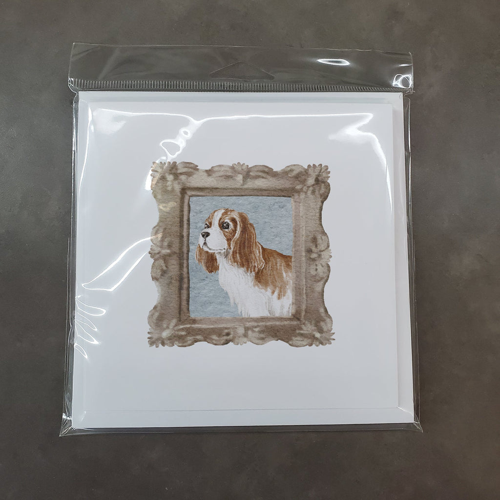 Cavalier King Charles Spaniel Red White Side View Pretty as a Picture Square Greeting Cards and Envelopes Pack of 8 Blank Cards with Envelopes Blank Thank You Note Greeting Cards Stationery