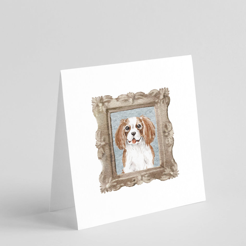 Cavalier King Charles Spaniel Red White Tongue Out Pretty as a Picture Square Greeting Cards and Envelopes Pack of 8 Blank Cards with Envelopes Blank Thank You Note Greeting Cards Stationery