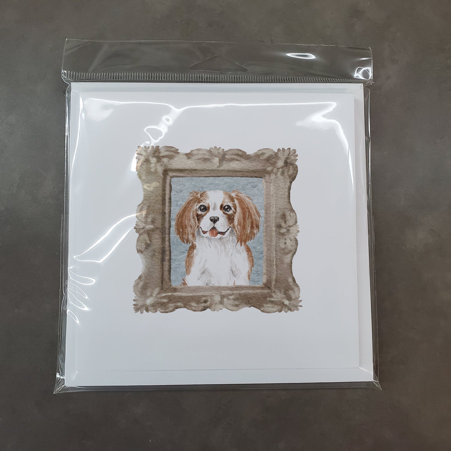 Cavalier King Charles Spaniel Red White Tongue Out Pretty as a Picture Square Greeting Cards and Envelopes Pack of 8 Blank Cards with Envelopes Blank Thank You Note Greeting Cards Stationery