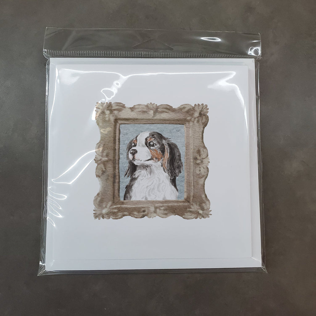 Cavalier King Charles Spaniel Tricolor Side View Pretty as a Picture Square Greeting Cards and Envelopes Pack of 8 Blank Cards with Envelopes Blank Thank You Note Greeting Cards Stationery