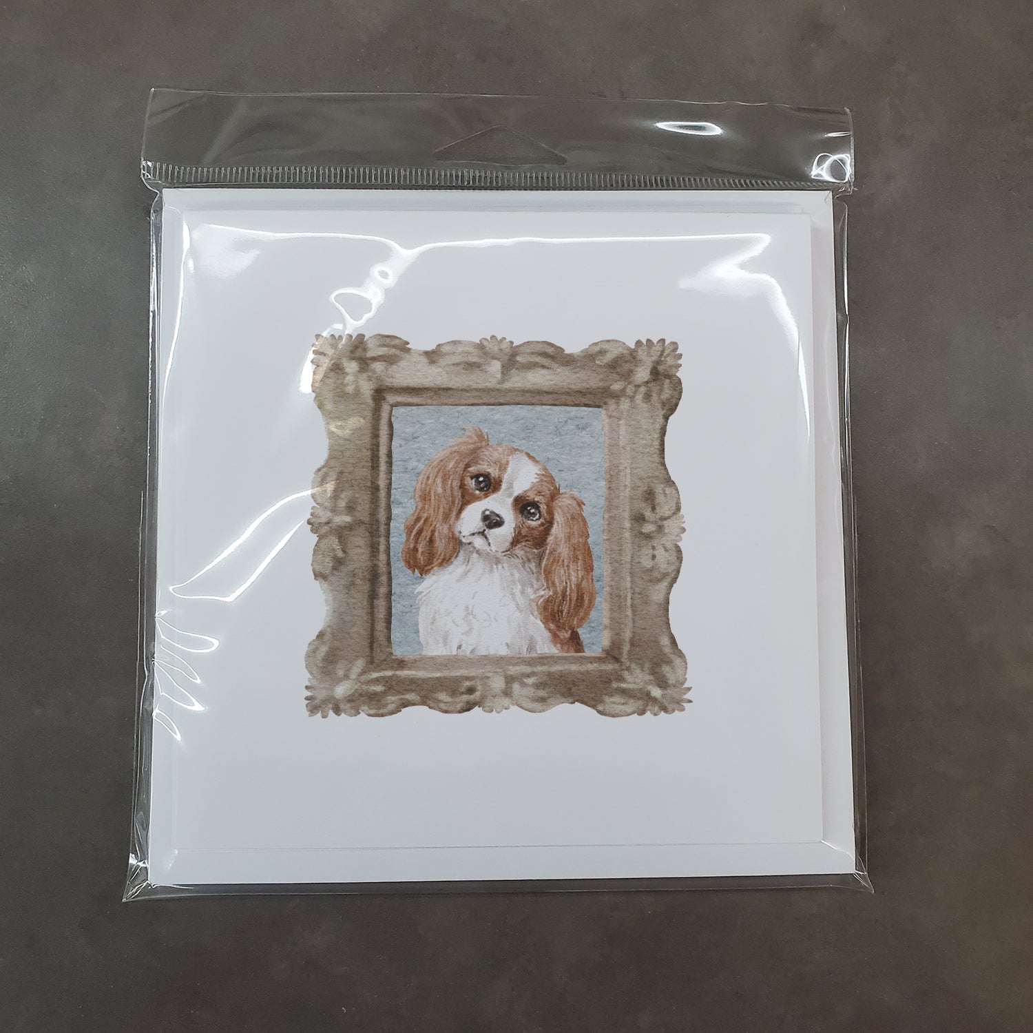 Cavalier King Charles Spaniel Red White Head Tilt Pretty as a Picture Square Greeting Cards and Envelopes Pack of 8 Blank Cards with Envelopes Blank Thank You Note Greeting Cards Stationery