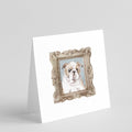 English Bulldog Fawn White Front View Pretty as a Picture Square Greeting Cards and Envelopes Pack of 8 Blank Cards with Envelopes Blank Thank You Note Greeting Cards Stationery