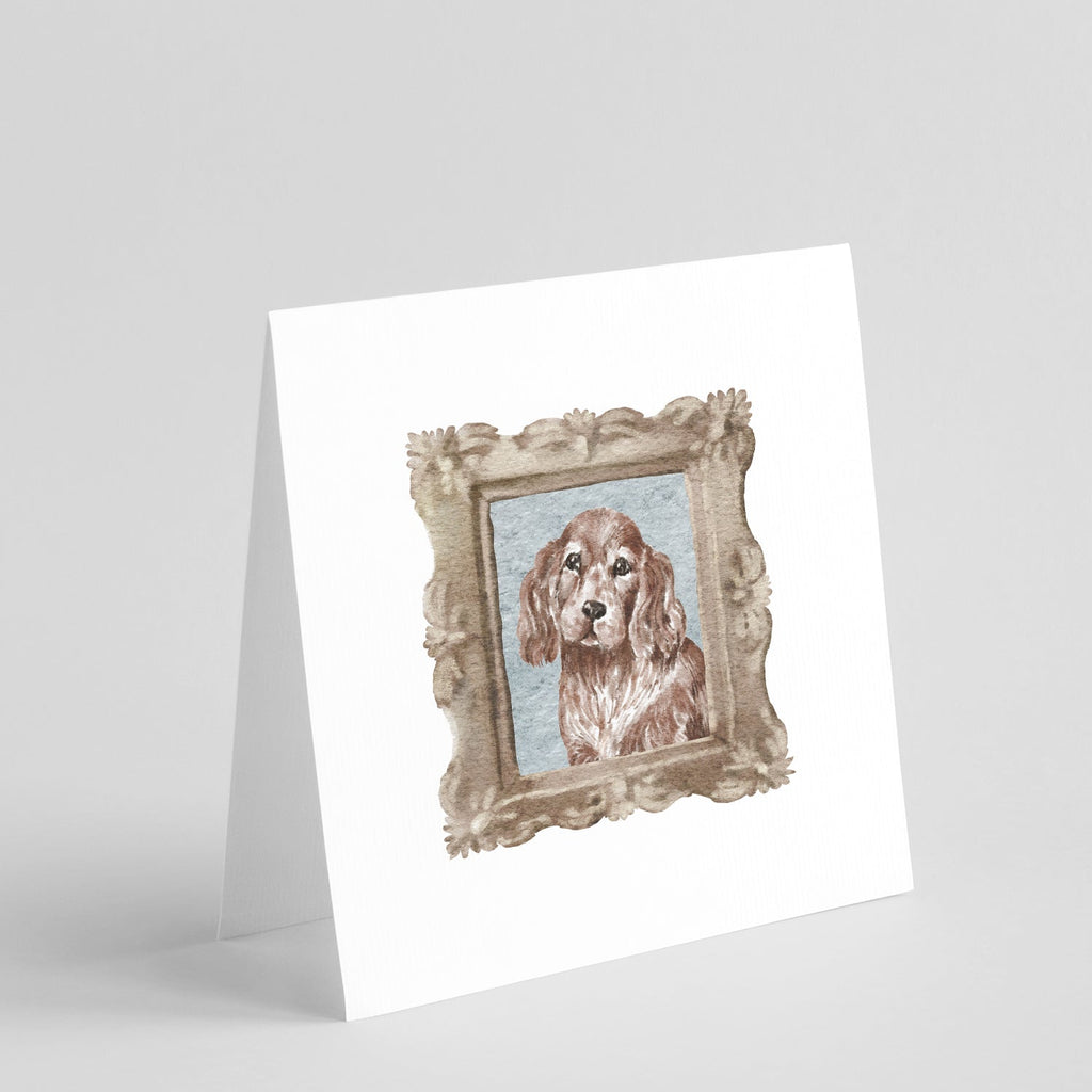 English Cocker Spaniel Red Front View Pretty as a Picture Square Greeting Cards and Envelopes Pack of 8 Blank Cards with Envelopes Blank Thank You Note Greeting Cards Stationery