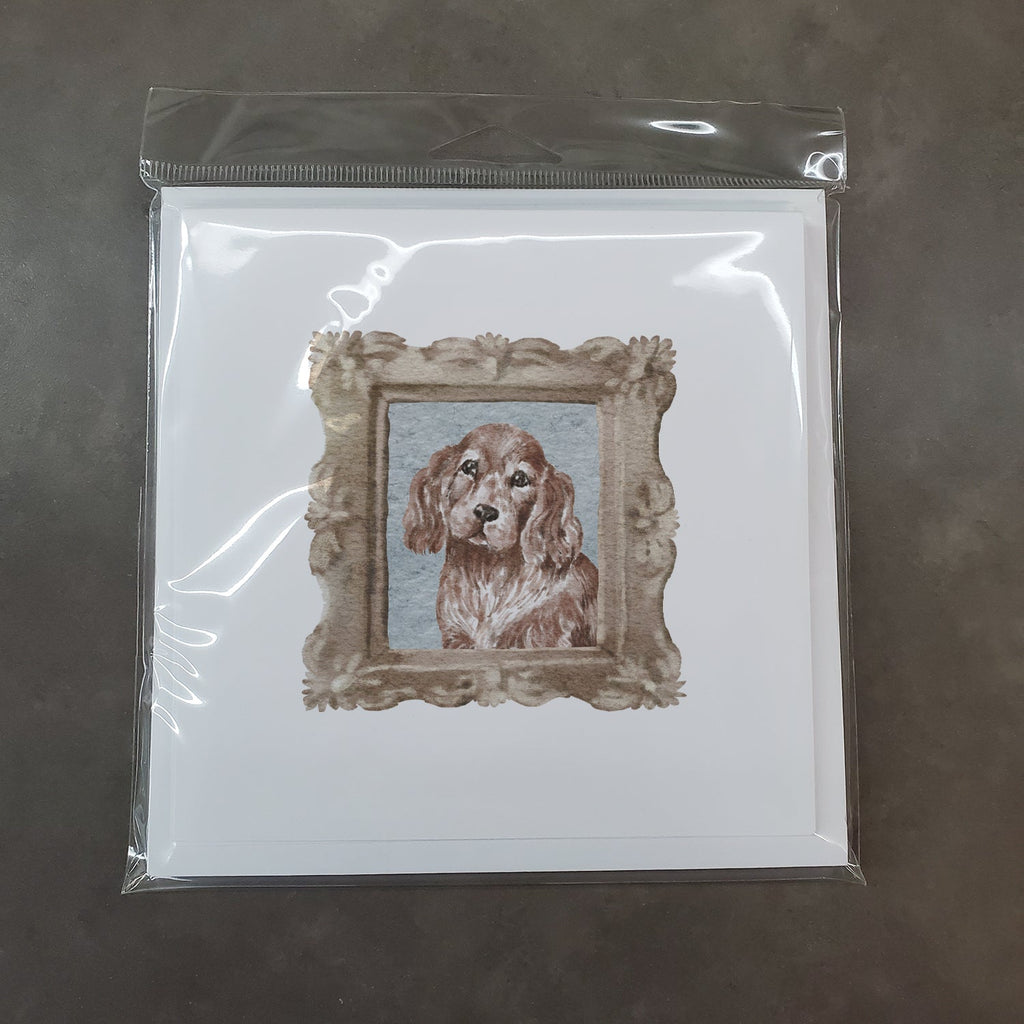 English Cocker Spaniel Red Front View Pretty as a Picture Square Greeting Cards and Envelopes Pack of 8 Blank Cards with Envelopes Blank Thank You Note Greeting Cards Stationery