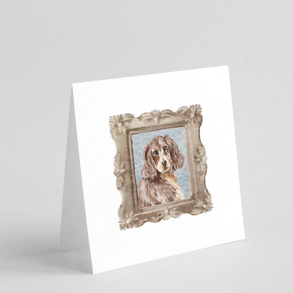 English Cocker Spaniel Liver Tan Front View Pretty as a Picture Square Greeting Cards and Envelopes Pack of 8 Blank Cards with Envelopes Blank Thank You Note Greeting Cards Stationery