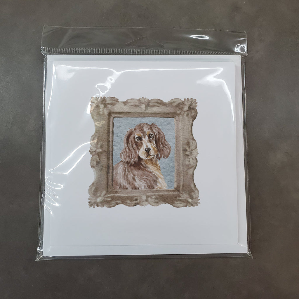 English Cocker Spaniel Liver Tan Front View Pretty as a Picture Square Greeting Cards and Envelopes Pack of 8 Blank Cards with Envelopes Blank Thank You Note Greeting Cards Stationery