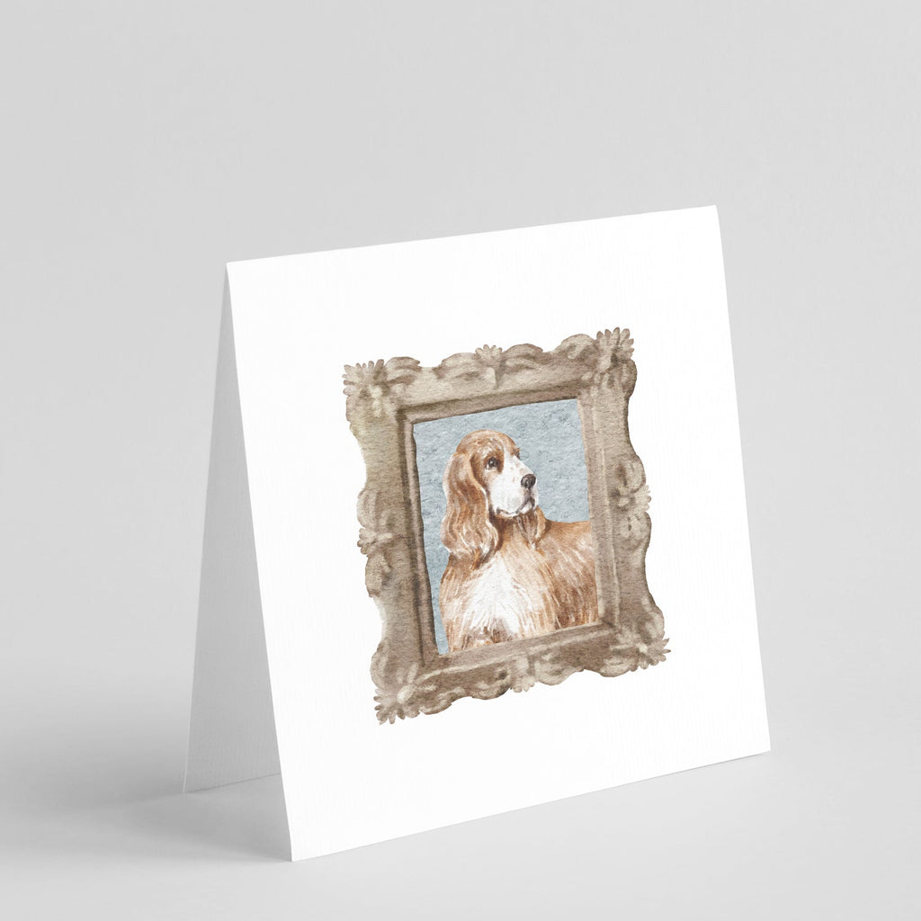 English Cocker Spaniel Golden Side View Pretty as a Picture Square Greeting Cards and Envelopes Pack of 8 Blank Cards with Envelopes Blank Thank You Note Greeting Cards Stationery