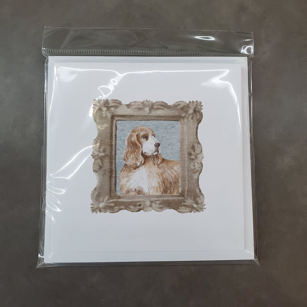 English Cocker Spaniel Golden Side View Pretty as a Picture Square Greeting Cards and Envelopes Pack of 8 Blank Cards with Envelopes Blank Thank You Note Greeting Cards Stationery