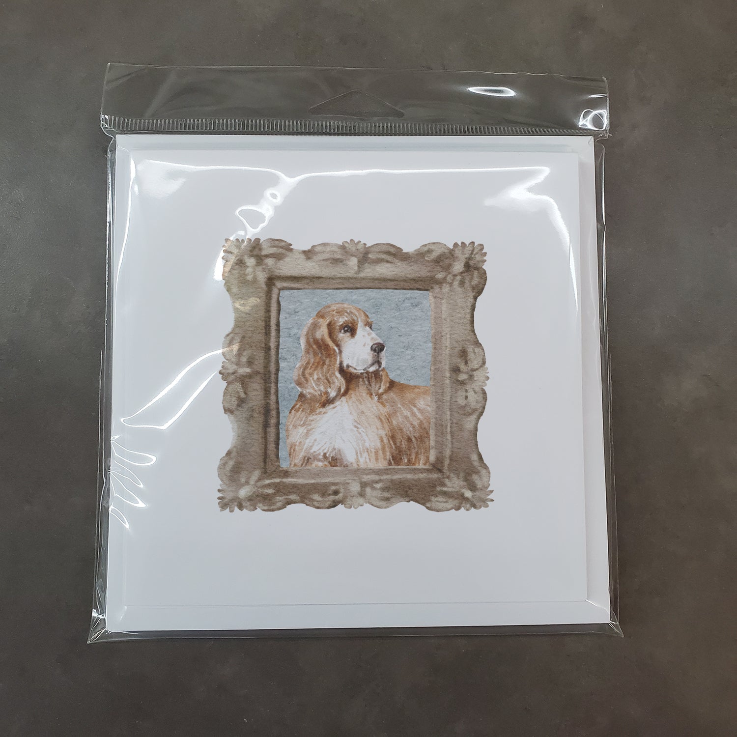 English Cocker Spaniel Golden Side View Pretty as a Picture Square Greeting Cards and Envelopes Pack of 8 Blank Cards with Envelopes Blank Thank You Note Greeting Cards Stationery