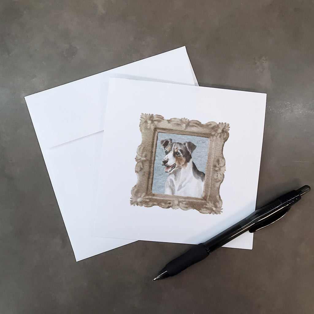 Jack Russell Terrier Tricolor Smile Pretty as a Picture Square Greeting Cards and Envelopes Pack of 8 Blank Cards with Envelopes Blank Thank You Note Greeting Cards Stationery
