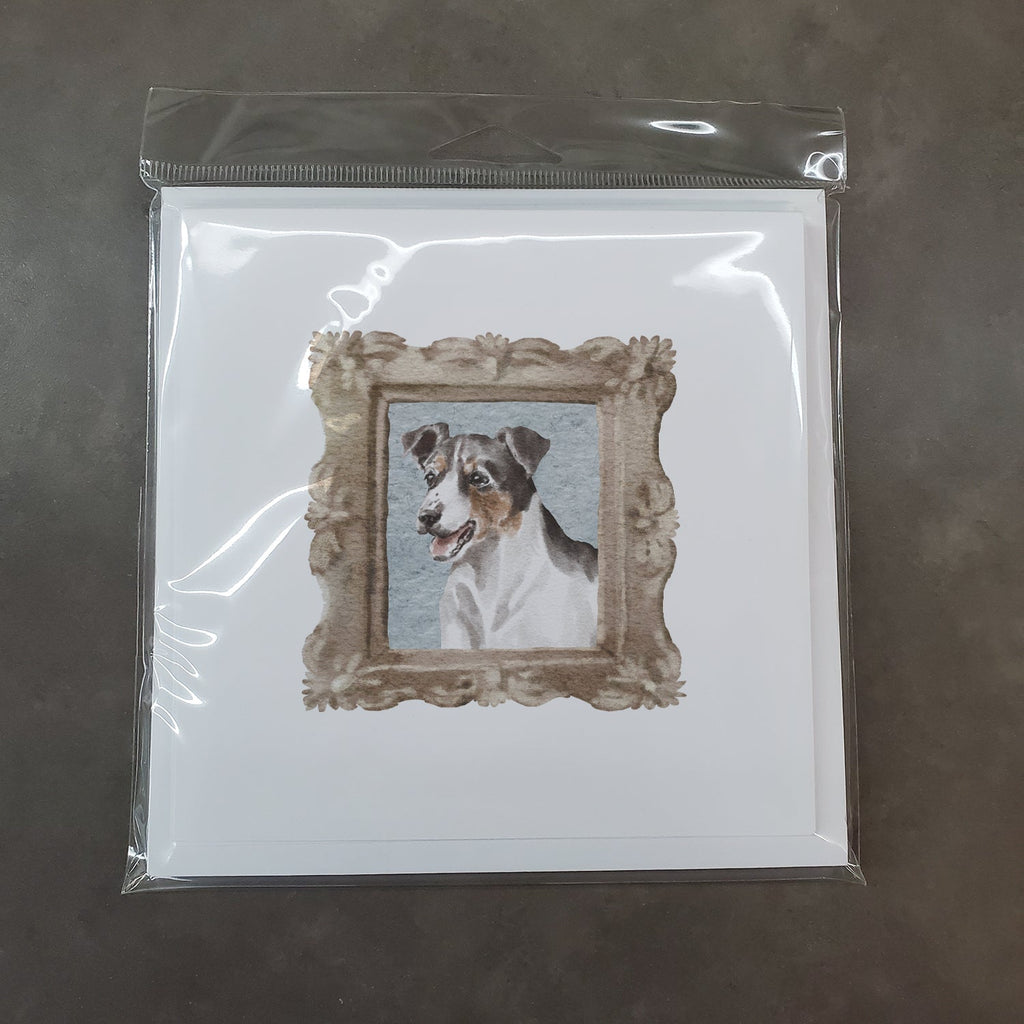 Jack Russell Terrier Tricolor Smile Pretty as a Picture Square Greeting Cards and Envelopes Pack of 8 Blank Cards with Envelopes Blank Thank You Note Greeting Cards Stationery