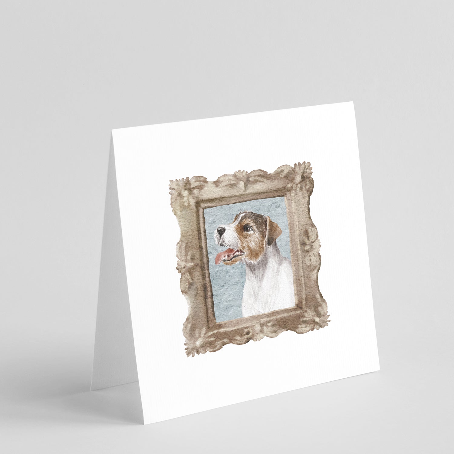 Jack Russell Terrier Tricolor Side View Pretty as a Picture Square Greeting Cards and Envelopes Pack of 8 Blank Cards with Envelopes Blank Thank You Note Greeting Cards Stationery